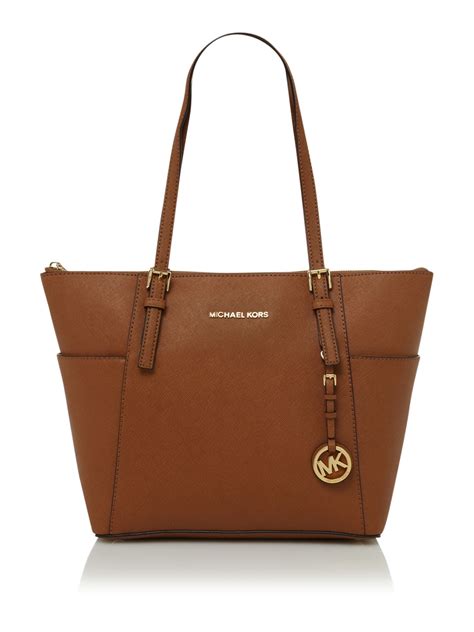 michael kors cream and tan brown logo tote handbag|Michael Kors brown suede purse.